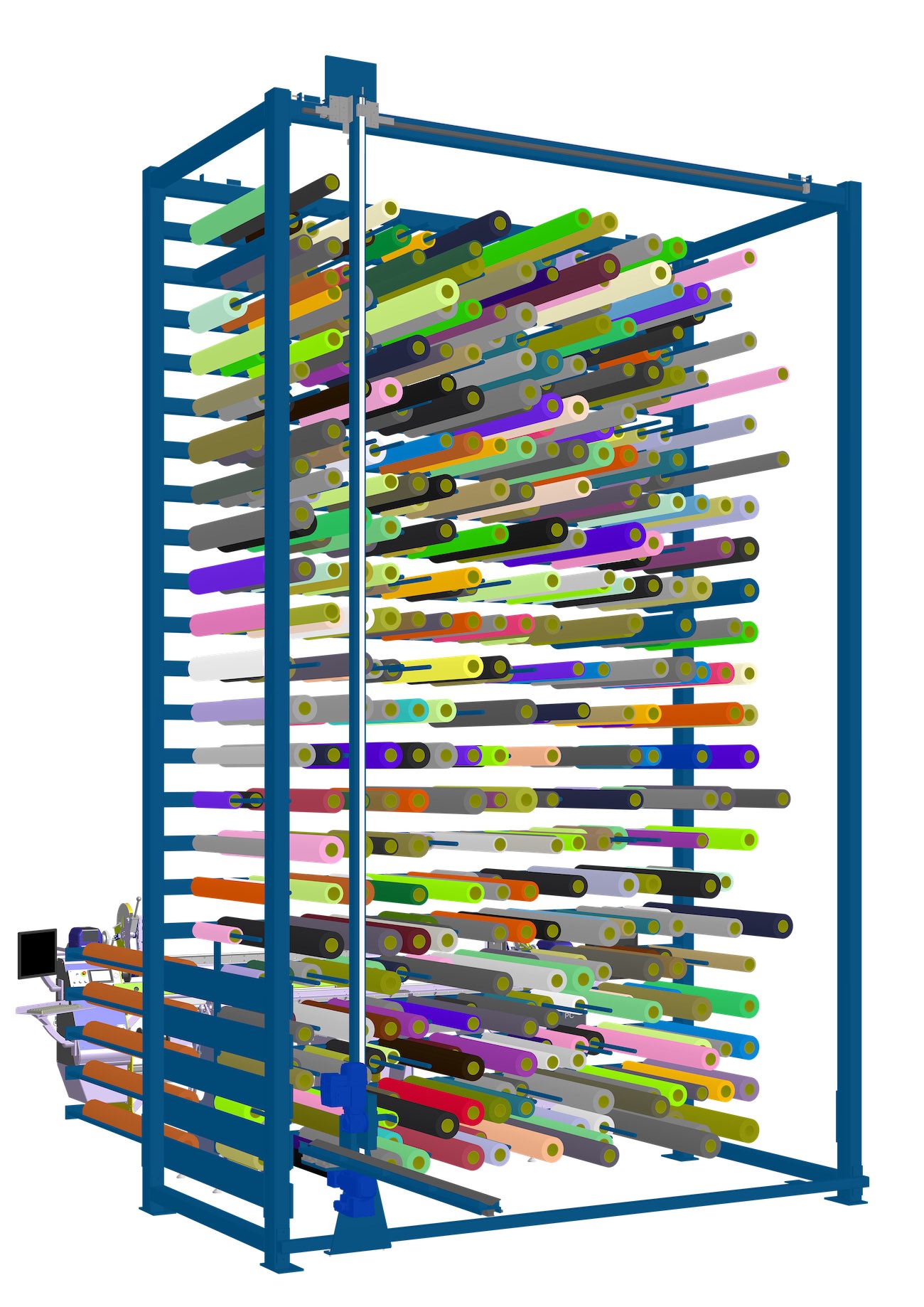 Nepata vertical robot gantry roll storage
